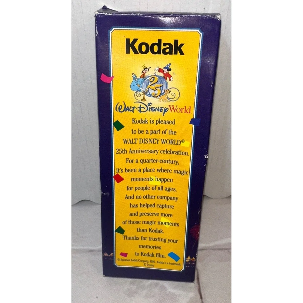 Vintage 1997 Walt Disney World 25th Anniversary Kodak Watch Gold‎ Tone in Box